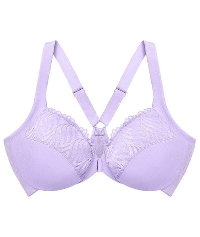 Glamorise Front-Closure T-Back WonderWire Bra - Soft Lilac Bras