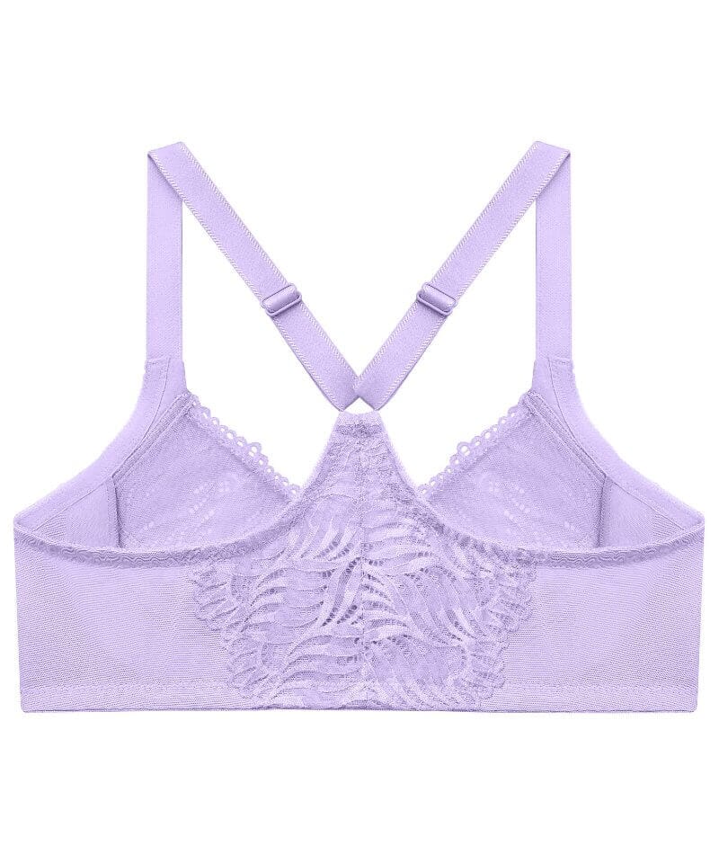 Glamorise Front-Closure T-Back WonderWire Bra - Soft Lilac Bras
