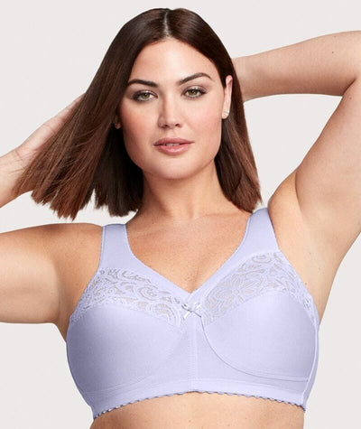 Women's Cotton Full Coverage Wirefree Non-padded Lace Plus Size Bra 46G