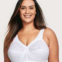 Glamorise MagicLift Cotton Wire-free Support Bra - White