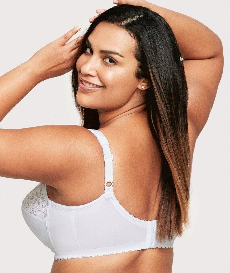 Glamorise MagicLift Cotton Wire-free Support Bra - White Bras 