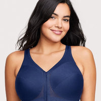 Glamorise MagicLift Front-Closure Posture Back Wire-free Bra - Blue