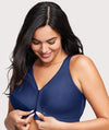 Glamorise MagicLift Front-Closure Posture Back Wire-free Bra - Blue Bras