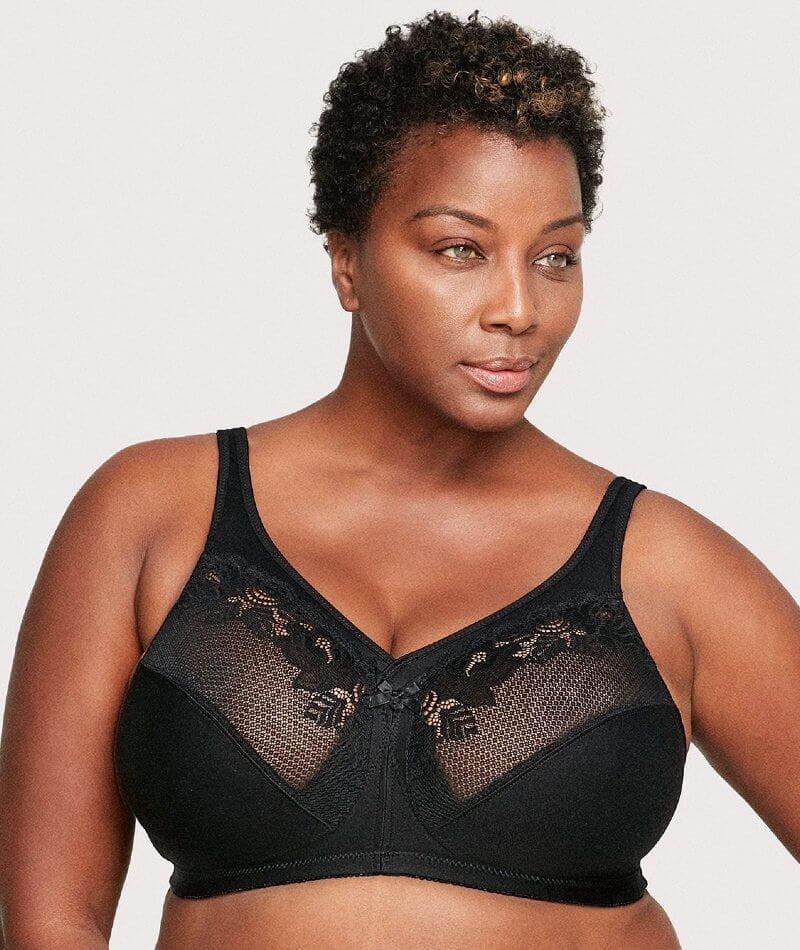Glamorise MagicLift Wire-free Minimizer Bra - Black Bras