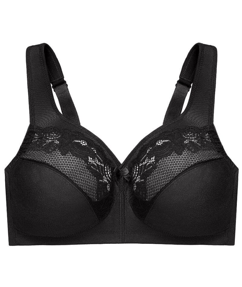 Glamorise MagicLift Wire-free Minimizer Bra - Black Bras