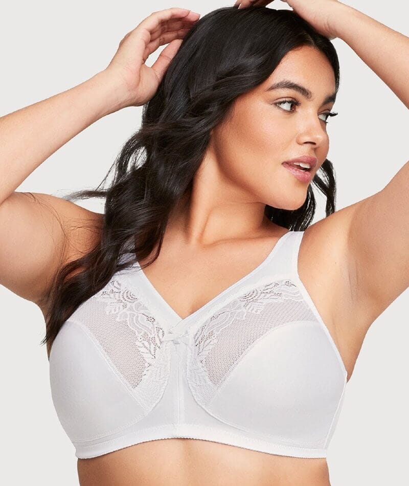 Glamorise MagicLift Wire-free Minimizer Bra - White Bras