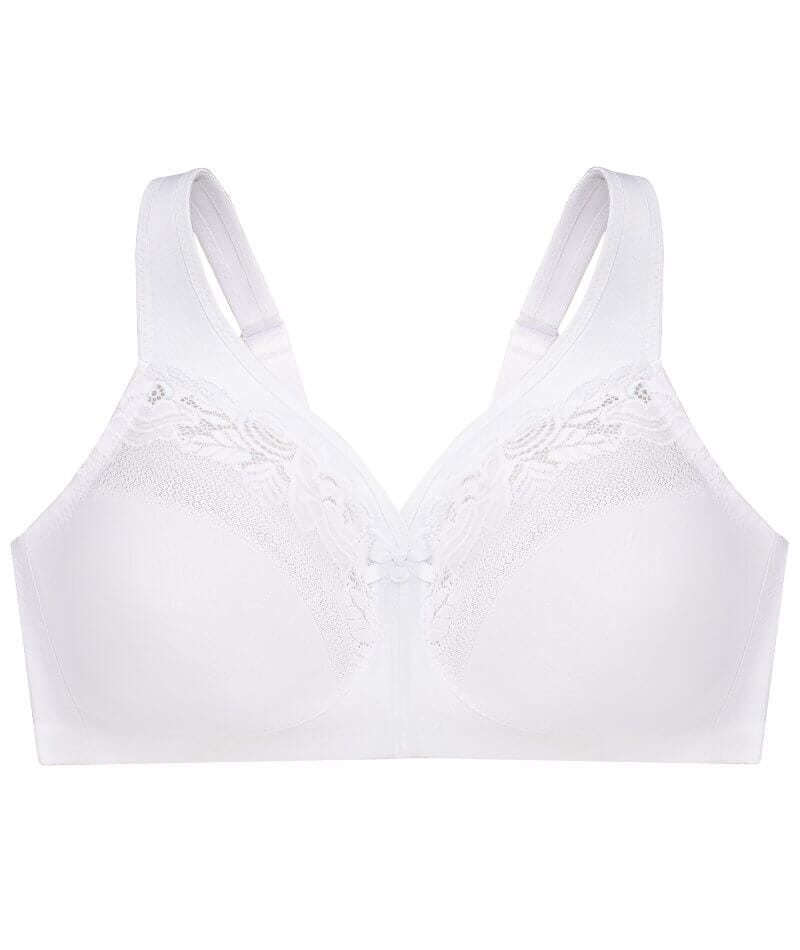 Glamorise MagicLift Wire-free Minimizer Bra - White Bras