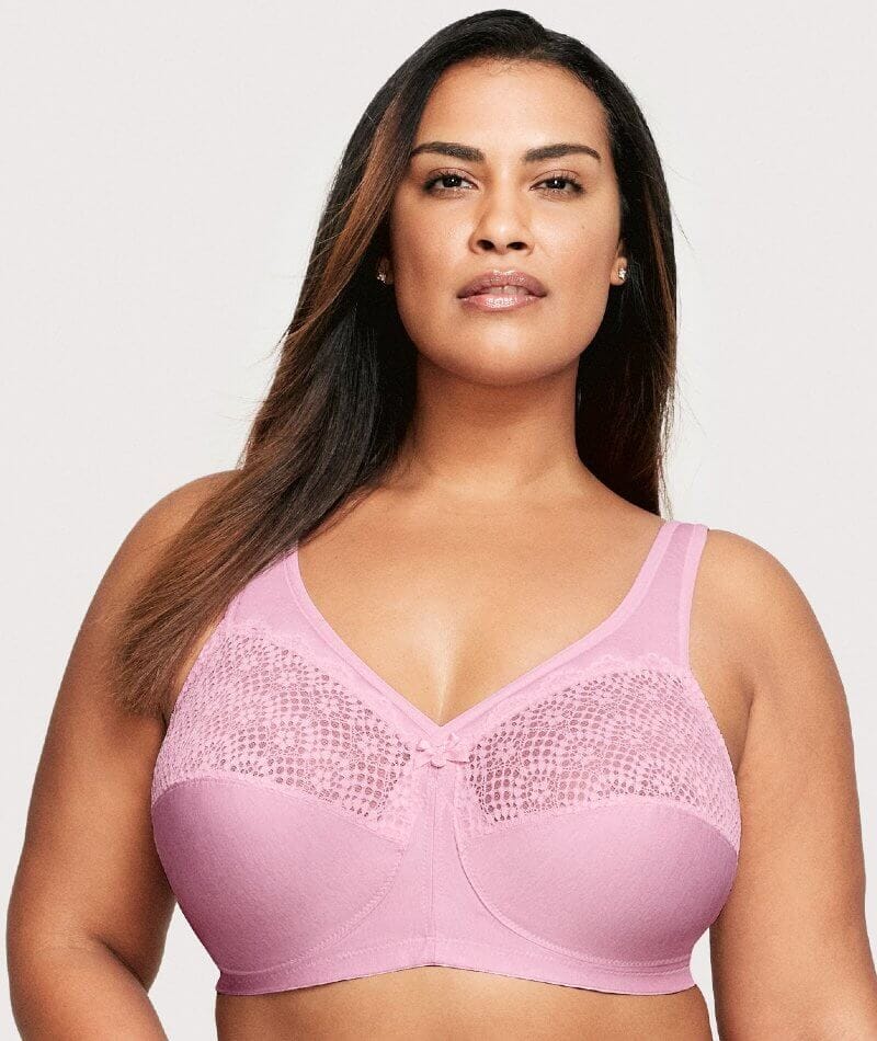Glamorise MagicLift Moisture Wire-free Control Bra - Pink Heather Bras