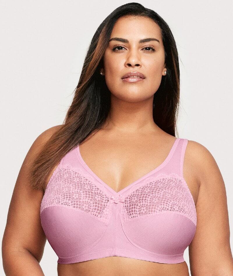 Glamorise MagicLift Moisture Wire-free Control Bra - Pink Heather