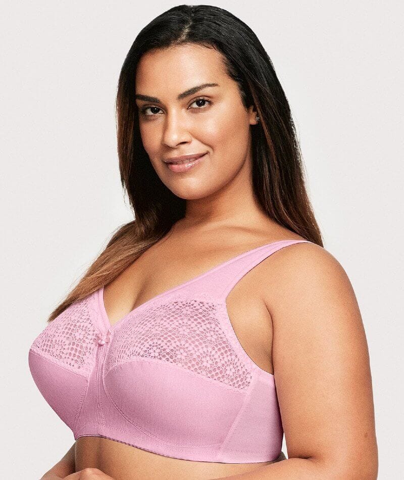Glamorise MagicLift Moisture Wire-free Control Bra - Pink Heather Bras