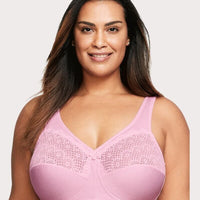 Glamorise MagicLift Moisture Wire-free Control Bra - Pink Heather