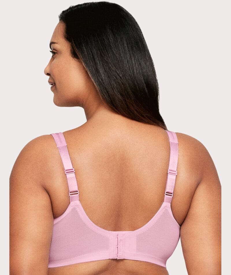 Glamorise MagicLift Moisture Wire-free Control Bra - Pink Heather Bras 