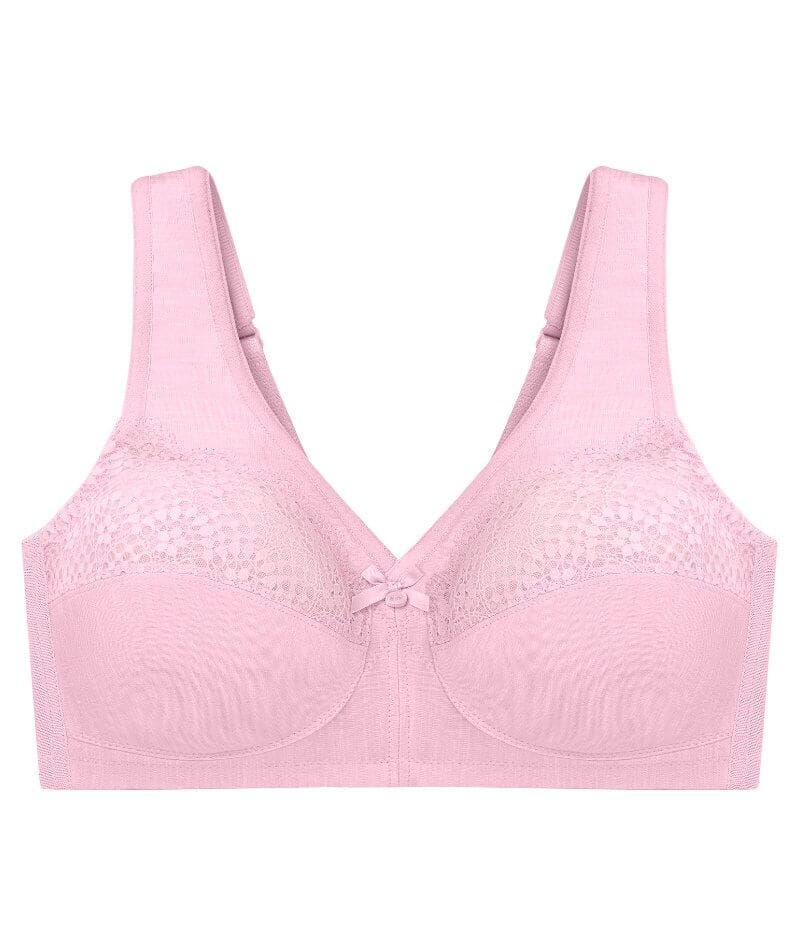 Glamorise MagicLift Moisture Wire-free Control Bra - Pink Heather Bras