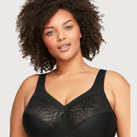 Glamorise MagicLift Natural Shape Support Wire-free Bra - Black - Curvy Bras