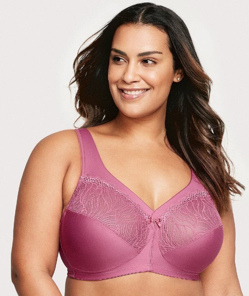 Glamorise MagicLift Natural Shape Support Wire-free Bra - Red Violet -  Curvy Bras