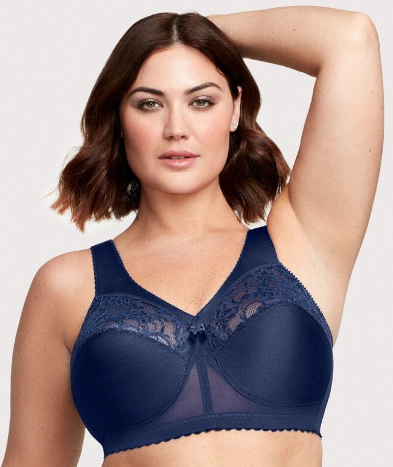 Glamorise MagicLift Original Wire-free Support Bra - Blue - Curvy Bras