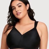 Glamorise MagicLift Seamless Wire-free Support T-Shirt Bra - Black