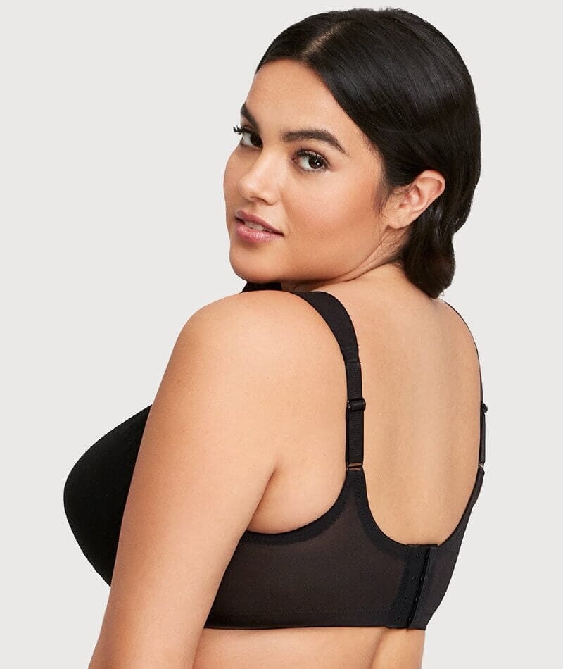 Glamorise MagicLift Seamless Wire-free Support T-Shirt Bra - Black Bras