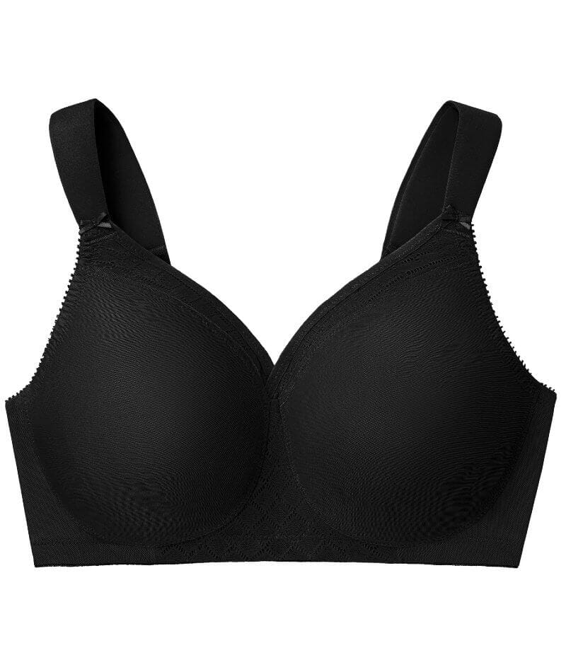 Glamorise MagicLift Seamless Wire-free Support T-Shirt Bra - Black Bras