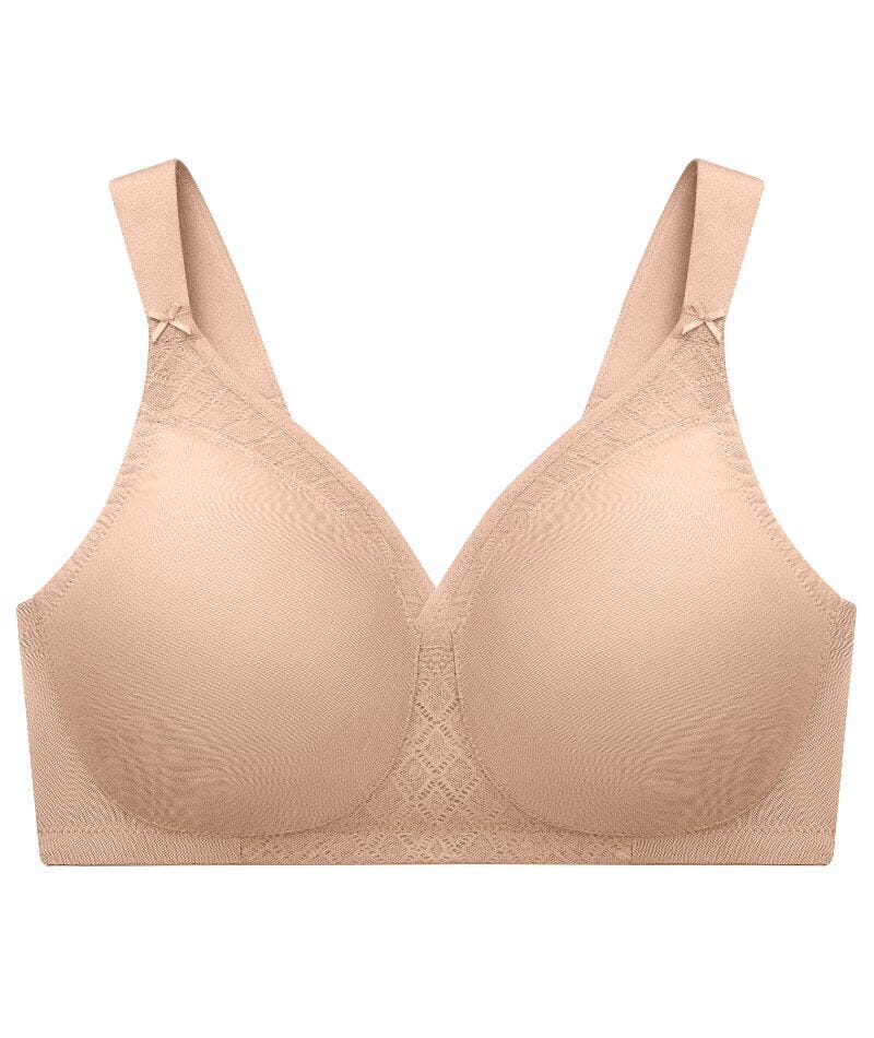 GLAMORISE Taupe Plus Size Comfort Lift Wireless Bra, US 40F, UK