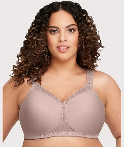 Glamorise MagicLift Seamless Wire-free Support T-Shirt Bra - Taupe Bras