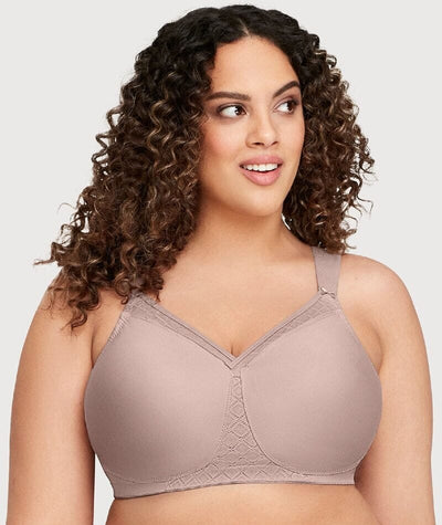 Glamorise MagicLift Seamless Wire-free Support T-Shirt Bra - Taupe Bras