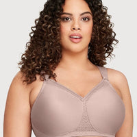 Glamorise MagicLift Seamless Wire-free Support T-Shirt Bra - Taupe