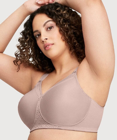 Glamorise MagicLift Seamless Wire-free Support T-Shirt Bra - Taupe Bras