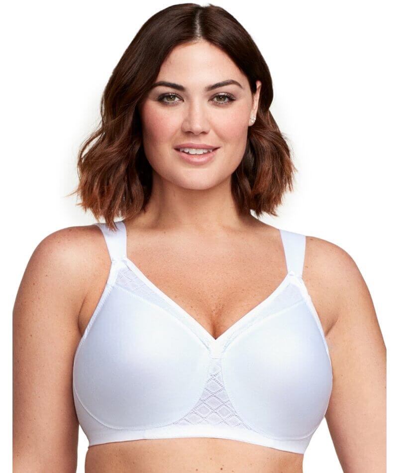 Glamorise MagicLift Seamless Wire-free Support T-Shirt Bra - White Bras 