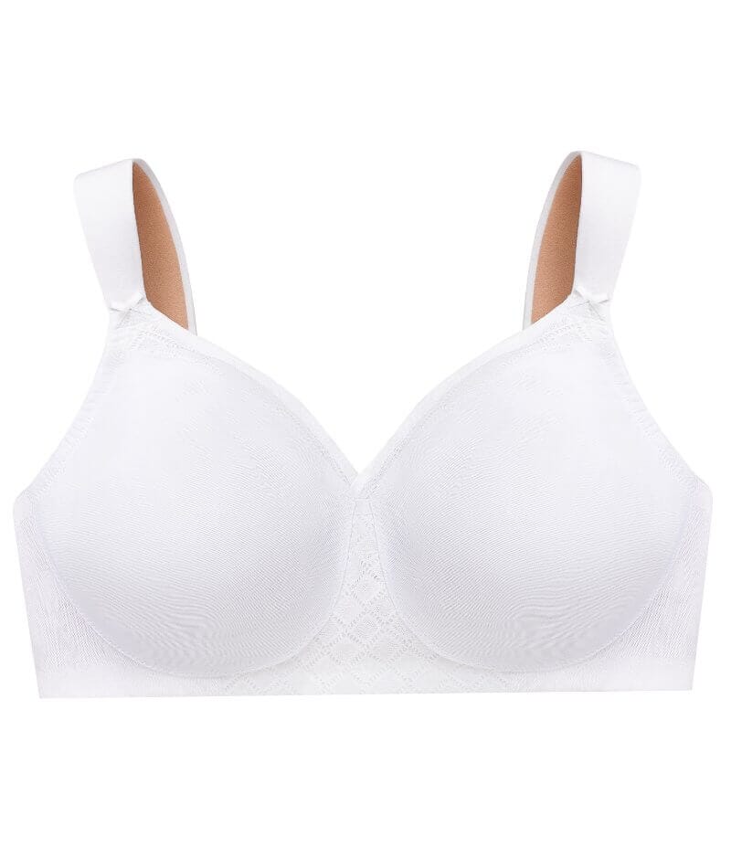 Glamorise MagicLift Seamless Wire-free Support T-Shirt Bra - White Bras
