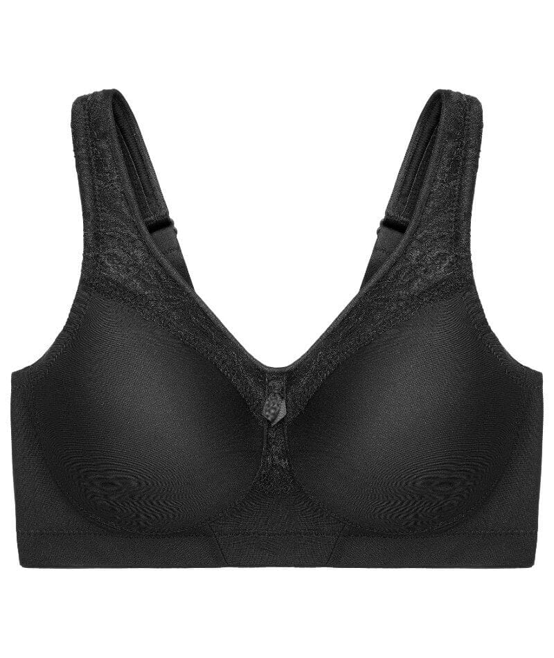 Glamorise MagicLift Seamless Wire-free Everyday Bra - Black - Curvy Bras