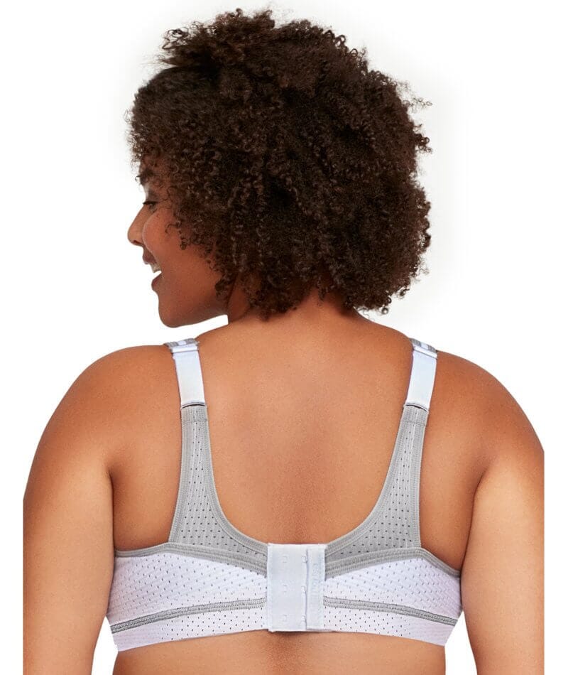 Glamorise No-Bounce Camisole Elite Wire-free Sports Bra - White/Gray Bras