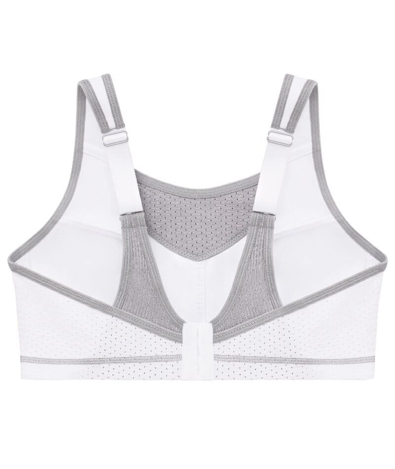 Glamorise No-Bounce Camisole Elite Wire-free Sports Bra - White/Gray -  Curvy Bras