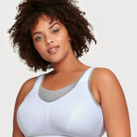 Glamorise No-Bounce Camisole Elite Wire-free Sports Bra - White/Gray