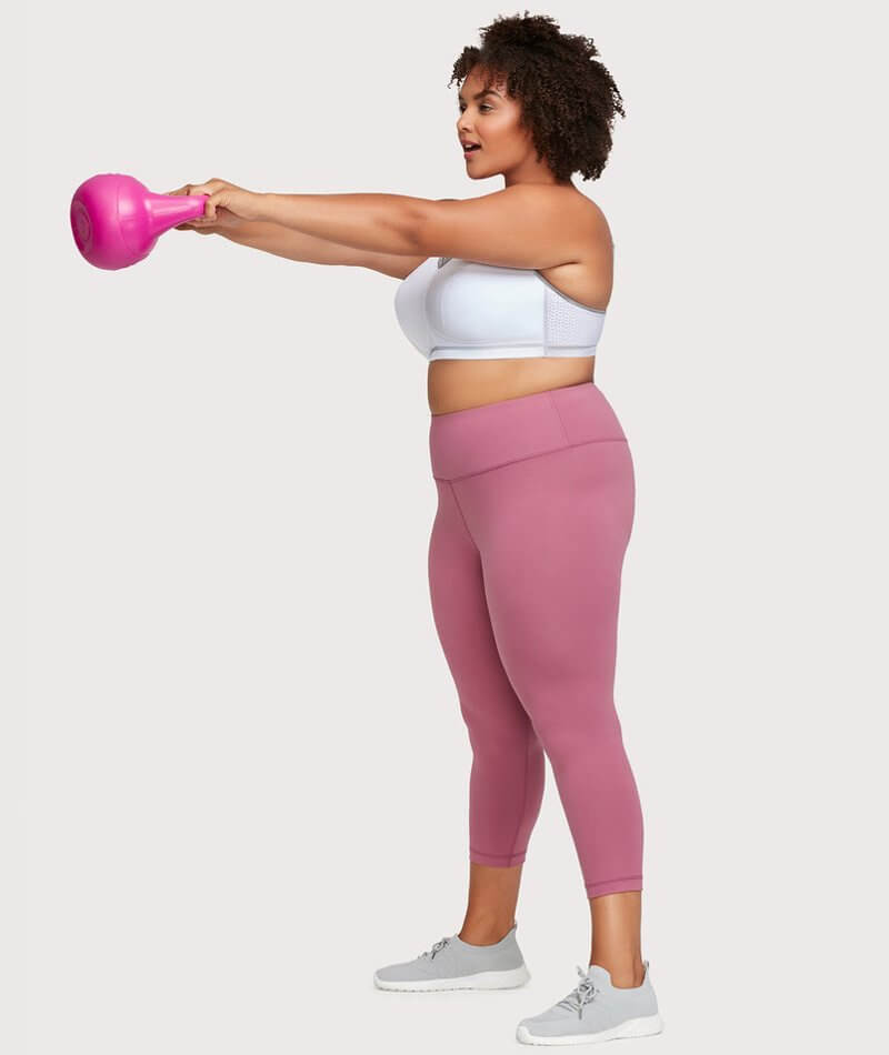 Glamorise No-Bounce Camisole Elite Sports Bra - White/Gray Bras