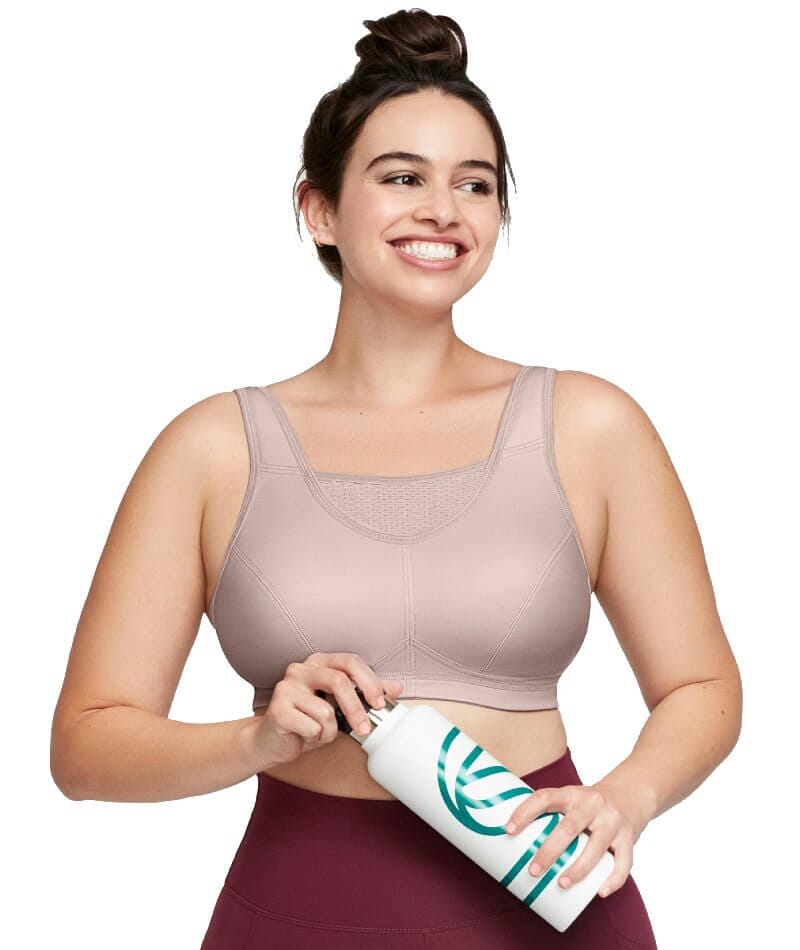 Glamorise No-Bounce Camisole Elite Wire-free Sports Bra - Rose Tan - Curvy  Bras