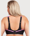 Glamorise No-Bounce Camisole Wire-free Sports Bra - Black/Pink Bras