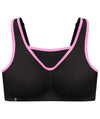 Glamorise No-Bounce Camisole Wire-free Sports Bra - Black/Pink Bras