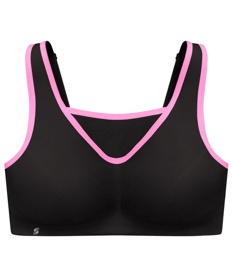 Pink black sports bra on sale