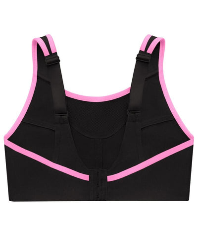 Glamorise No-Bounce Camisole Wire-free Sports Bra - Black/Pink Bras