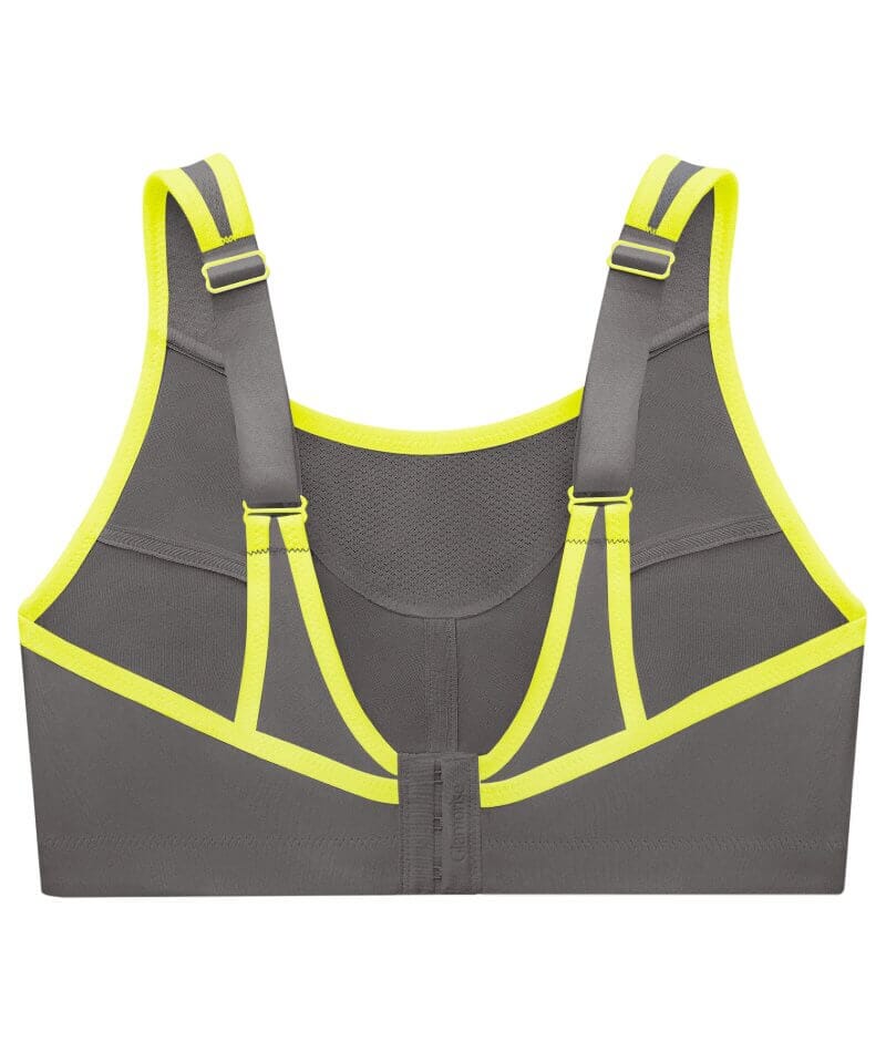 Glamorise No-Bounce Camisole Wire-free Sports Bra - Gray/Yellow Bras