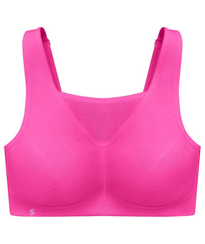 Glamorise No Bounce Sports Bra Gray Pink Trim GU797 Sz 40F Full