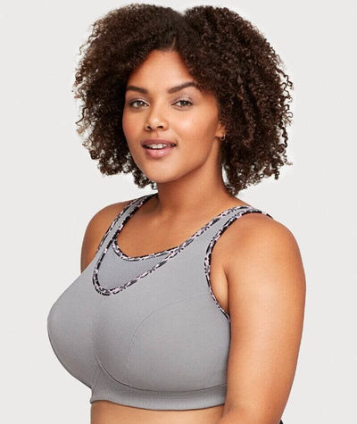 Glamorise No-Bounce Camisole Wire-free Sports Bra - Soft Gray Bras