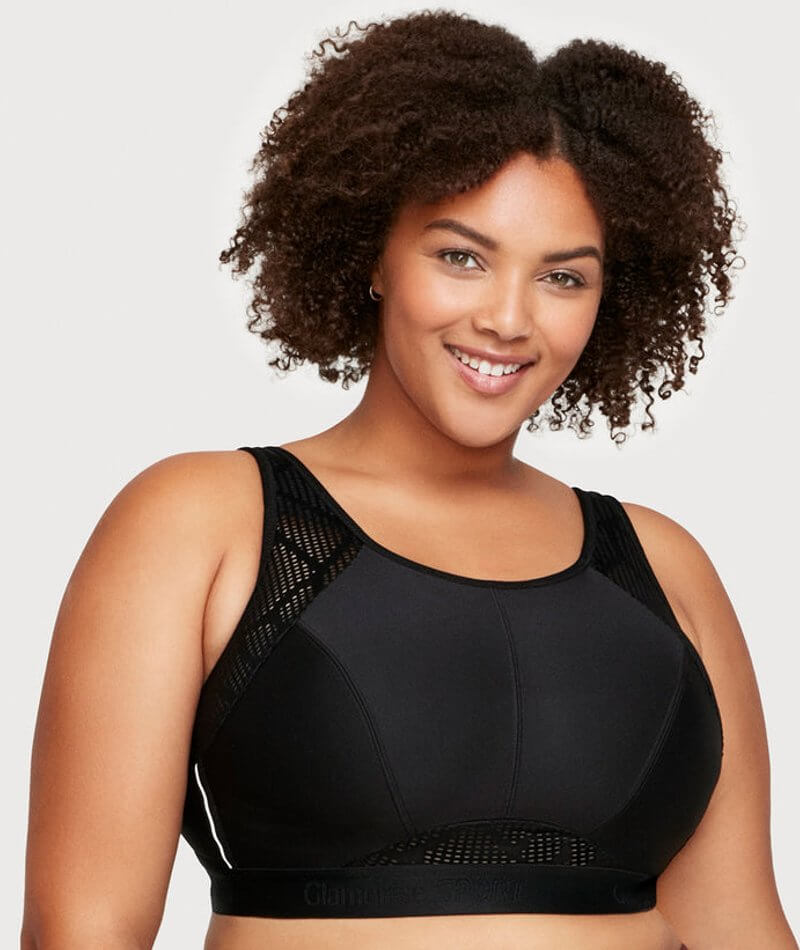 Glamorise No-Sweat Mesh Wire-free Sports Bra - Black