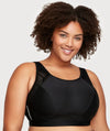 Glamorise No-Sweat Mesh Sports Bra - Black Bras