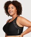 Glamorise No-Sweat Mesh Sports Bra - Black Bras