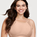 Glamorise No-Sweat Mesh Wire-Free Sports Bra - Cafe