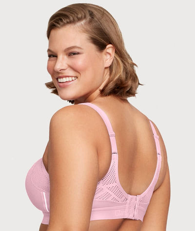 Glamorise No-Sweat Mesh Sports Bra - Pink Bras