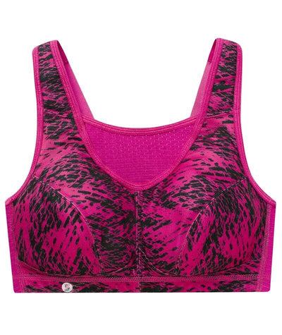 Glamorise No-Bounce Camisole Elite Wire-free Sports Bra - Fuchsia Print Bras