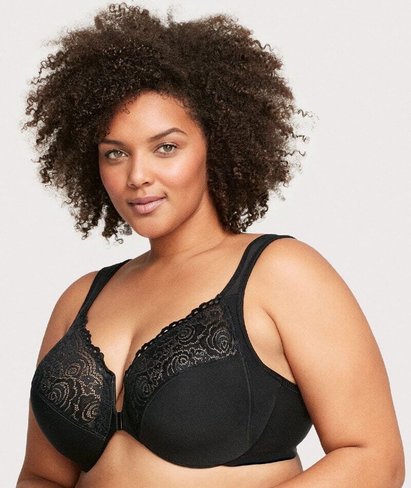 Glamorise WonderWire Front-Closure Bra - Black Bras